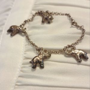 Sterling Silver Elephant Charm Bracelet